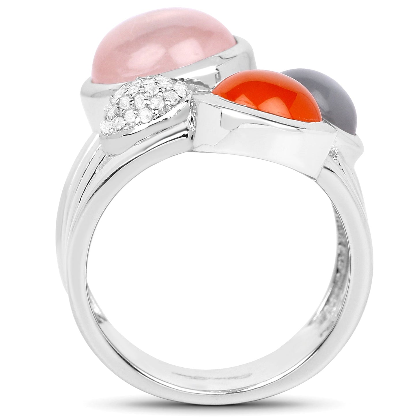 5.96 Carat Genuine Multi Stone .925 Sterling Silver Ring Bids.com