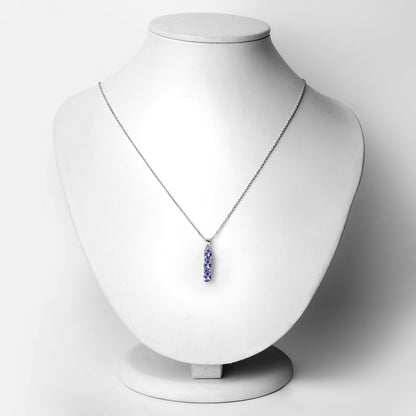 1.11 Carat Genuine Tanzanite and White Diamond .925 Sterling Silver Pendant Bids.com