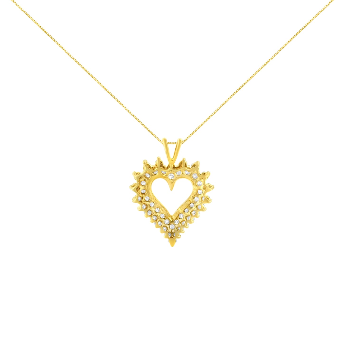14K Yellow Gold Plated .925 Sterling Silver Brilliant-Cut Diamond Open Heart 18" Pendant Necklace (K-L Color, I1-I2 Clarity) Bids.com