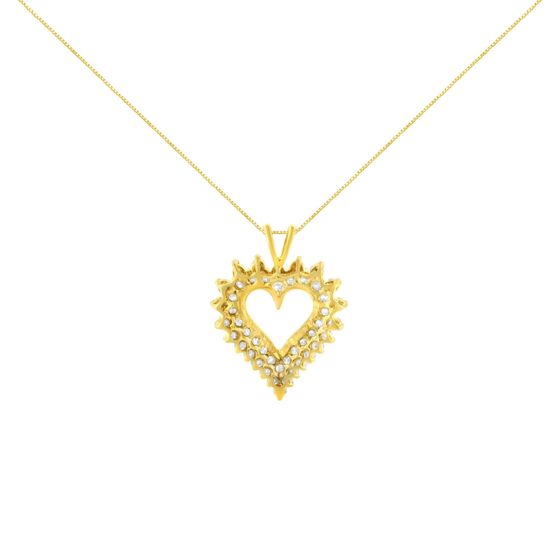 14K Yellow Gold Plated .925 Sterling Silver 3.00 Cttw Round Cut Diamond Cluster Heart 18" Pendant Necklace (K-L Color, I1-I2 Clarity) Bids.com