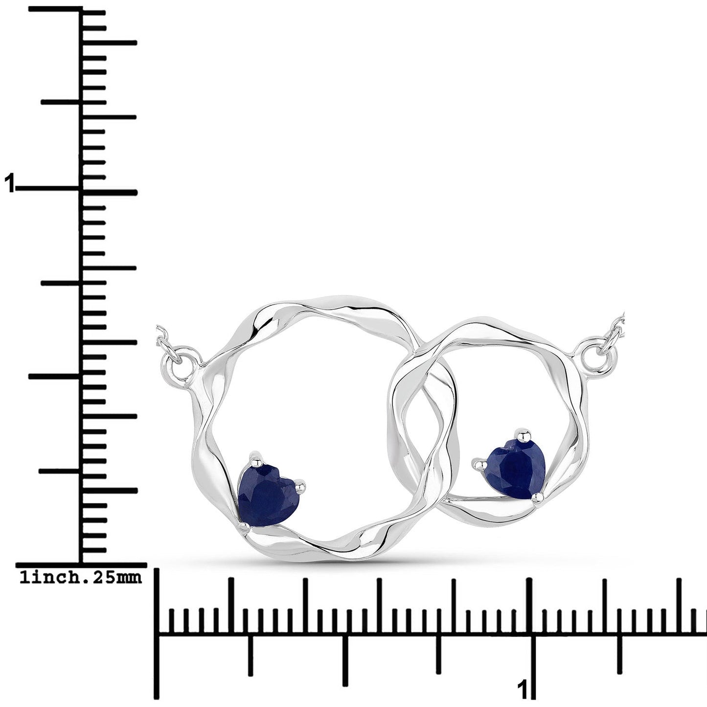 0.70 Carat Genuine Blue Sapphire .925 Sterling Silver Pendant Bids.com