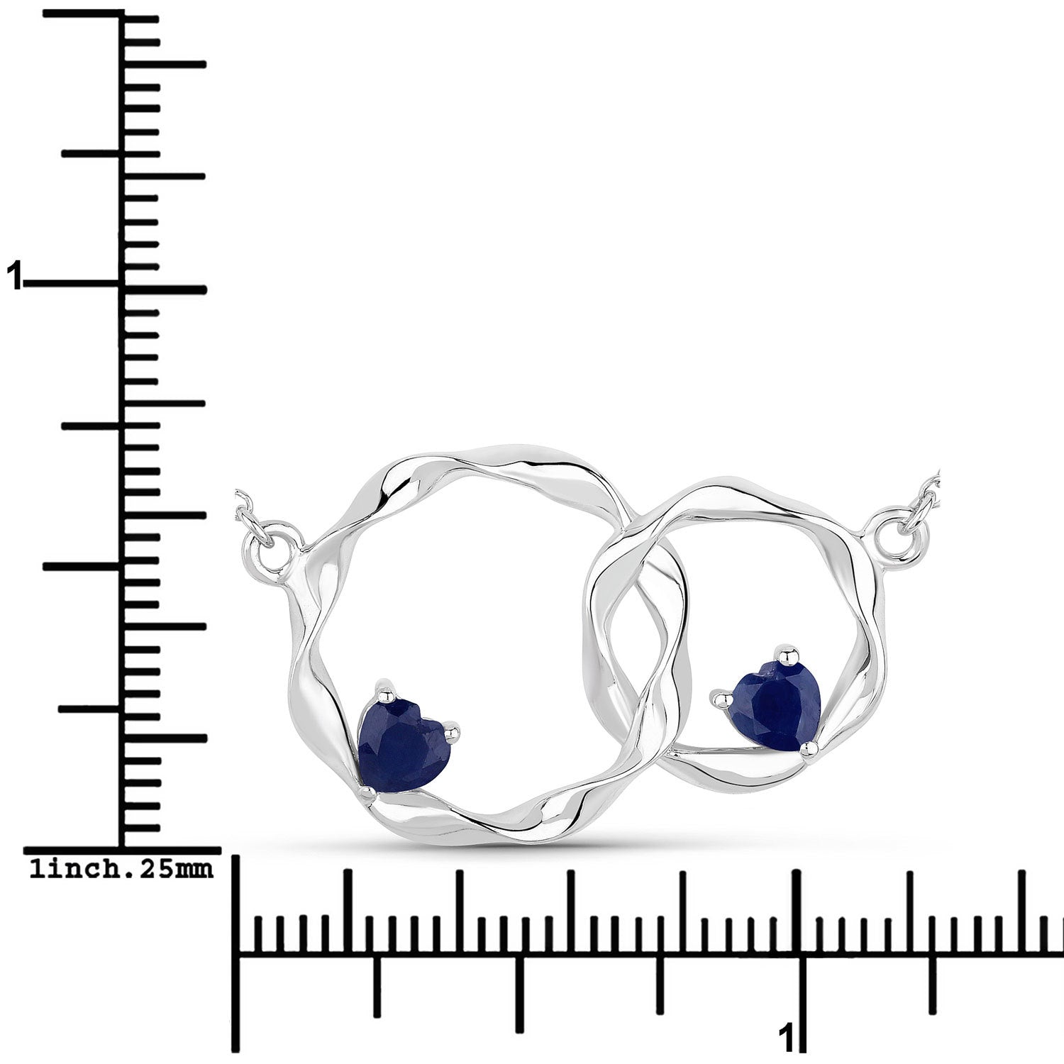 0.70 Carat Genuine Blue Sapphire .925 Sterling Silver Pendant Bids.com