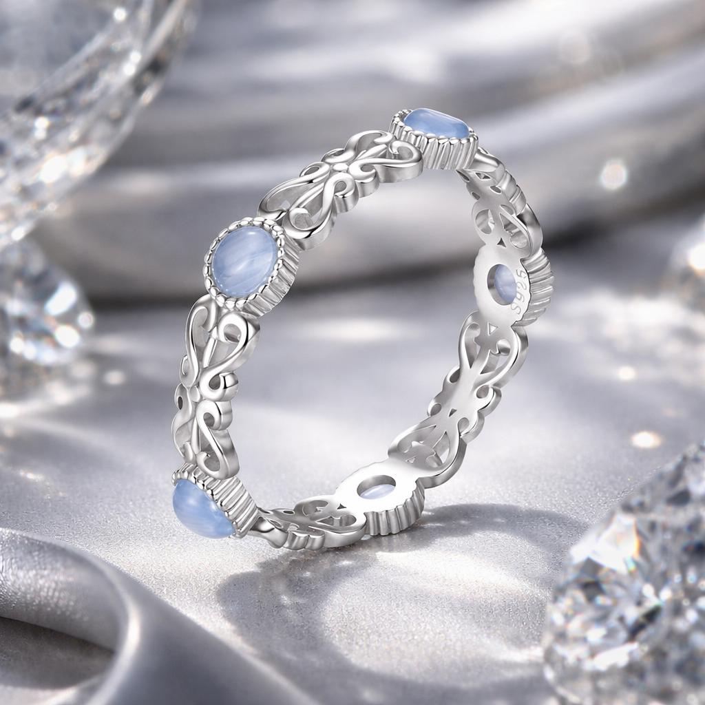 S925 Sterling Silver 4mm Plated Platinum Ring for Women Size 6.0 Bids.com