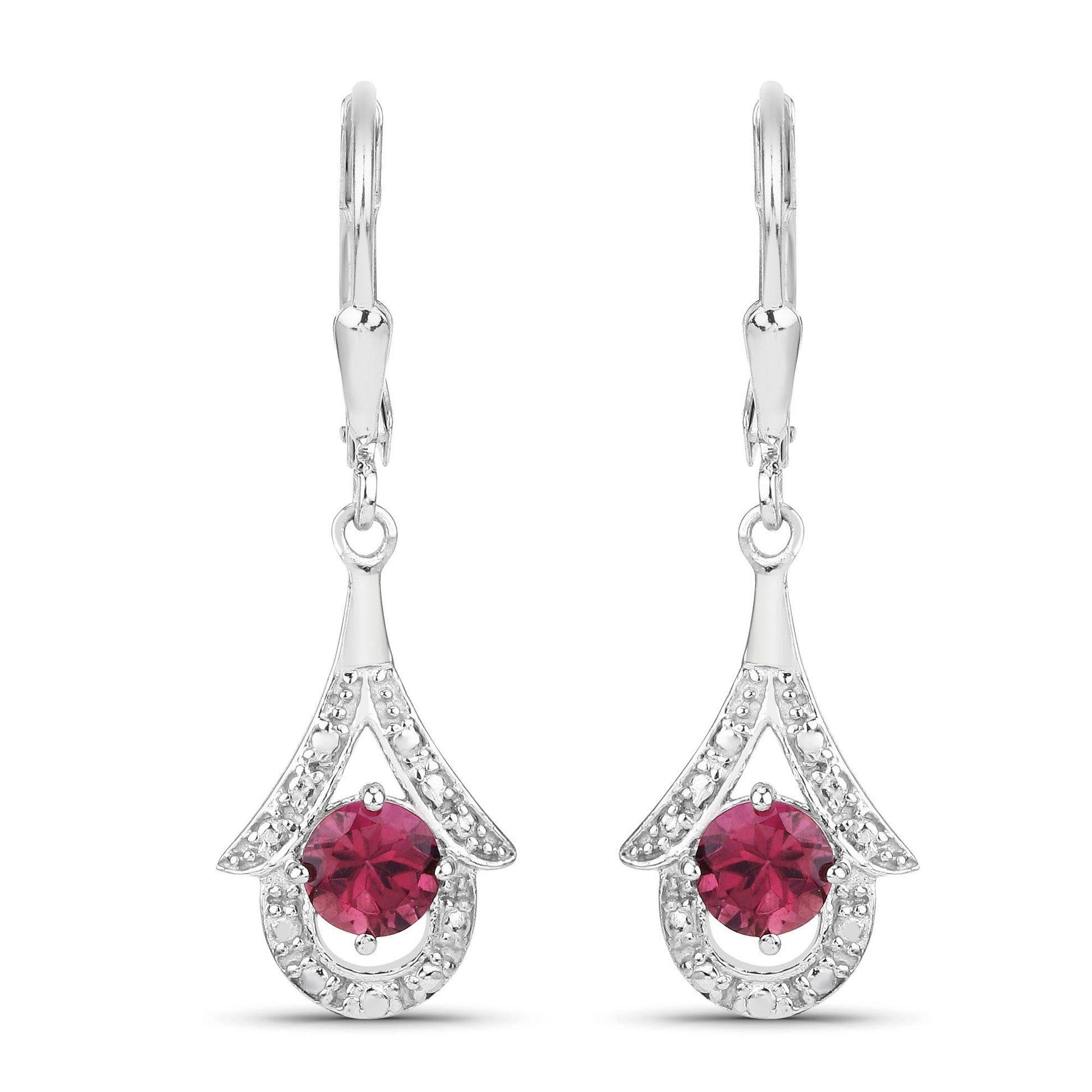 1.20 Carat Genuine Pink Tourmaline .925 Sterling Silver Earrings Bids.com