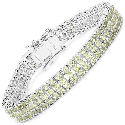 11.97 Carat Genuine Peridot .925 Sterling Silver Bracelet Bids.com
