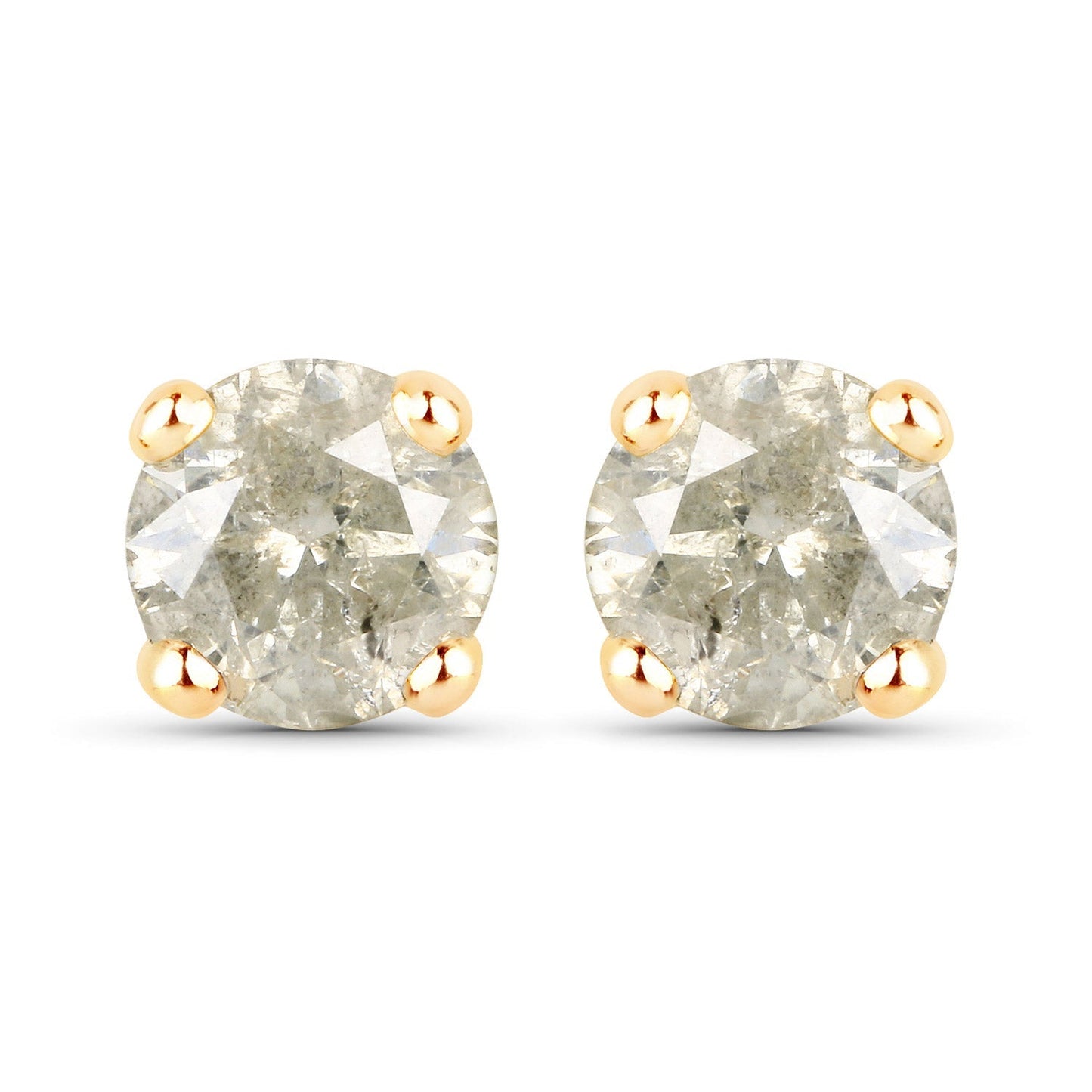 1.16 Carat Genuine LB Diamond 14K Yellow Gold Earrings Bids.com