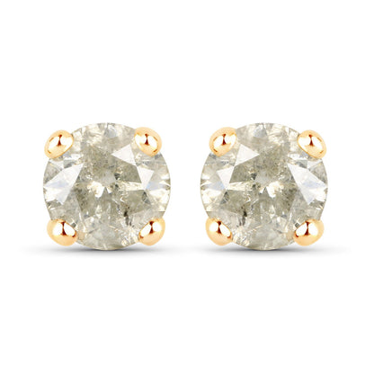 1.16 Carat Genuine LB Diamond 14K Yellow Gold Earrings Bids.com