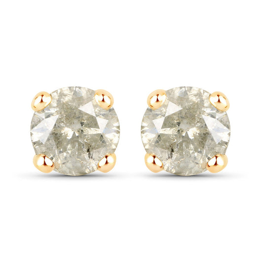 1.16 Carat Genuine LB Diamond 14K Yellow Gold Earrings Bids.com