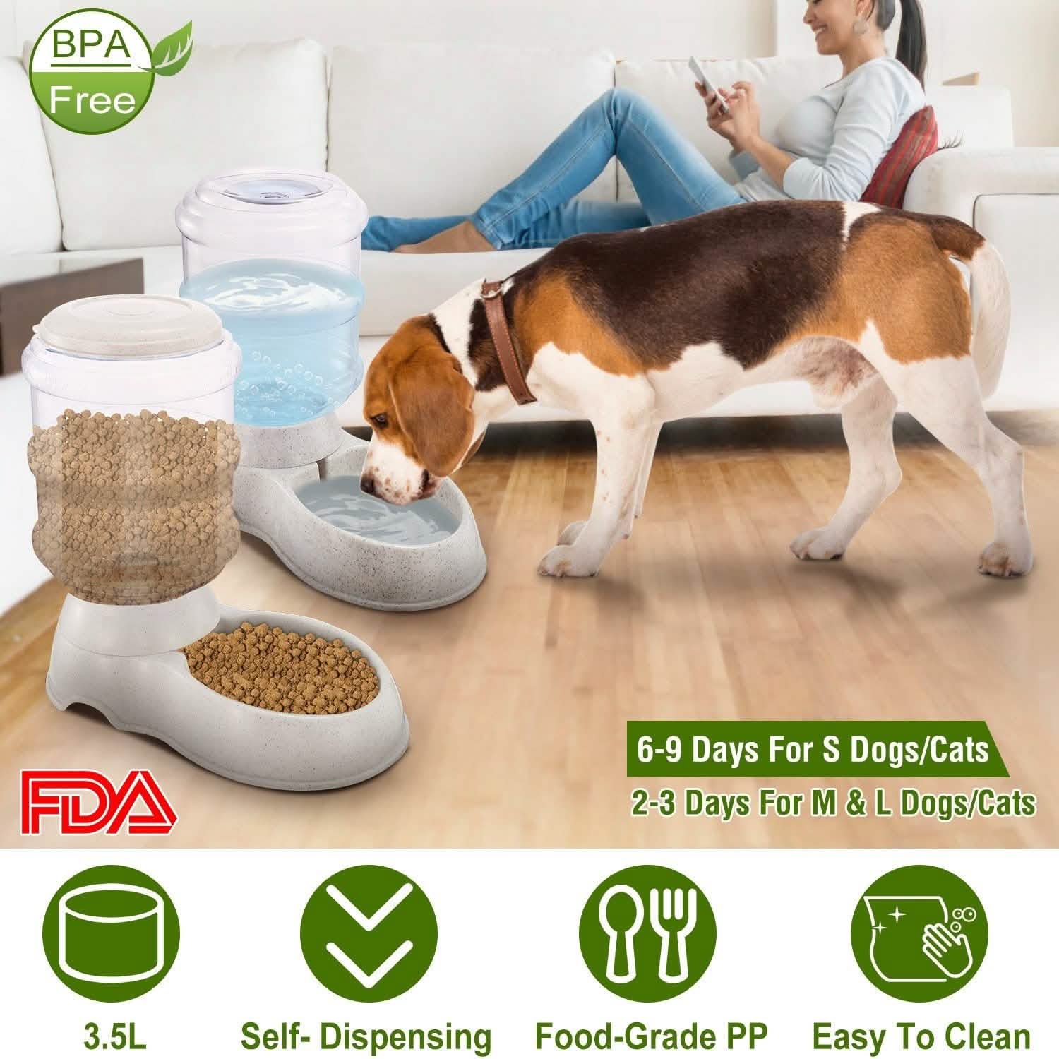 3.5L/1 Gal Pet Water Dispenser Self-Dispensing DailySale