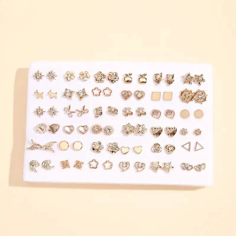 36-Pairs: Women's Fashion Earrings Set - Assorted Heart, Flower, Geometric & More DailySale