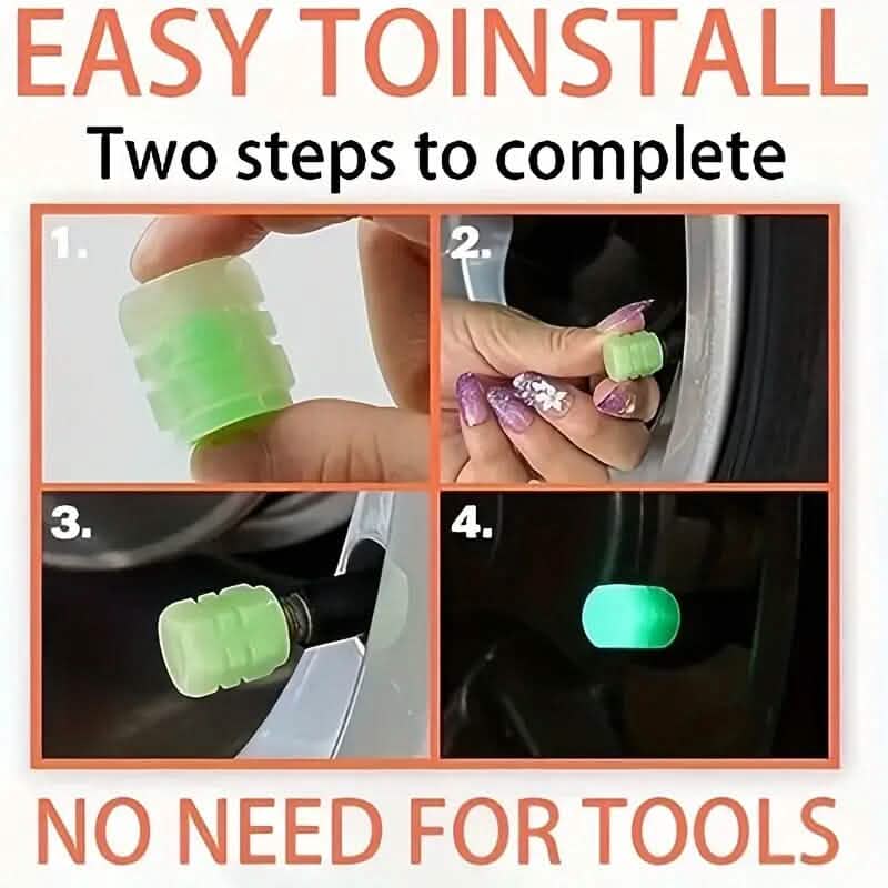 36-Pieces: Glow-in-the-Dark Car Tire Valve Cap Set DailySale
