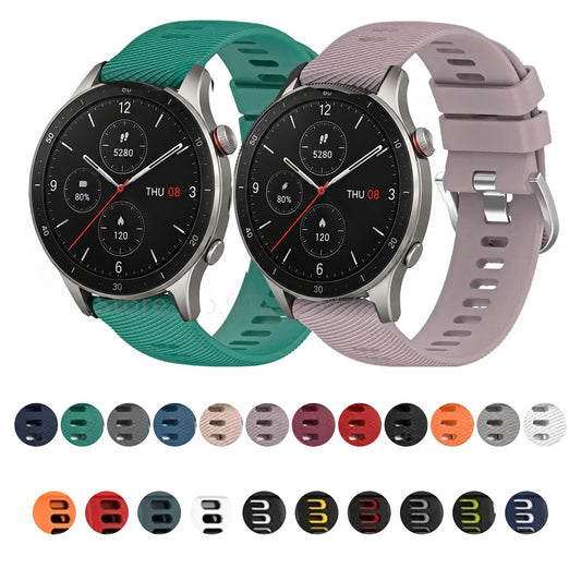 Amazfit Balance, GTR, GTS & Bip Two-Tone Silicone Band, 22 Colors BandsCo Straps
