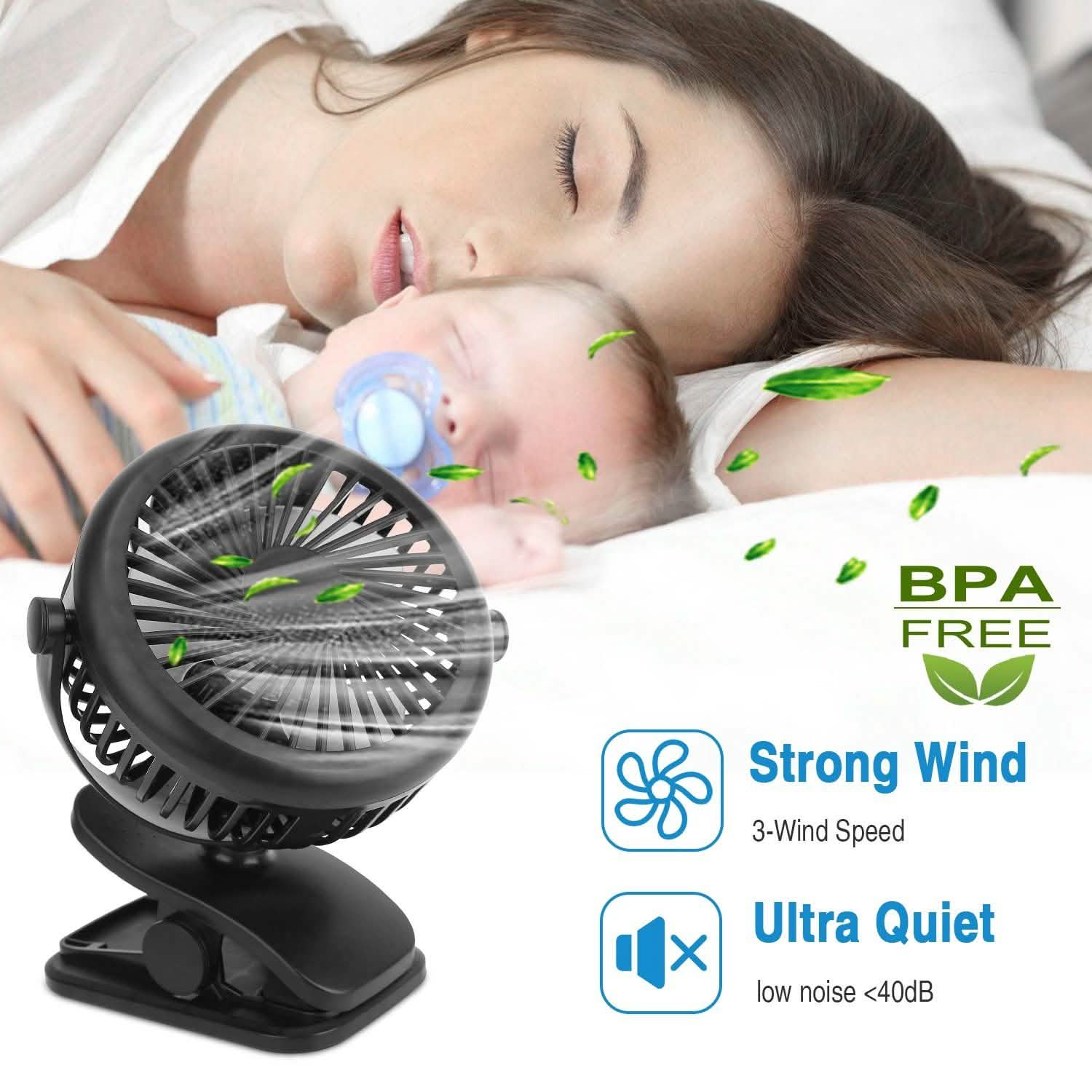 360 Degree Clip On Fan Quiet Rechargeable DailySale