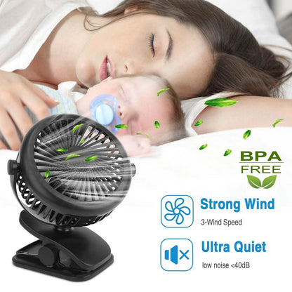 360 Degree Clip On Fan Quiet Rechargeable DailySale
