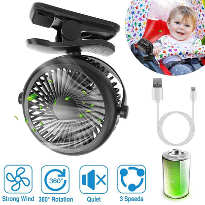 360 Degree Clip On Fan Quiet Rechargeable DailySale