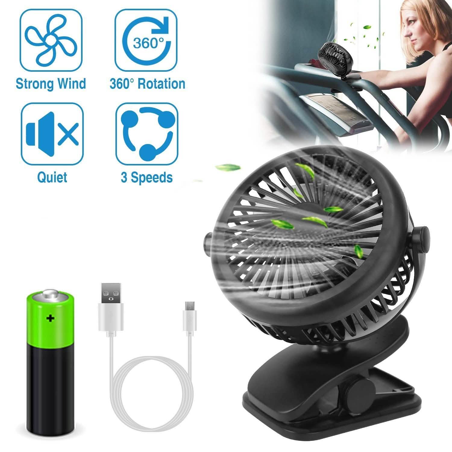 360 Degree Clip On Fan Quiet Rechargeable DailySale