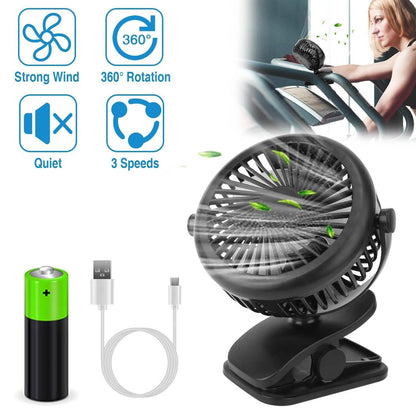 360 Degree Clip On Fan Quiet Rechargeable DailySale