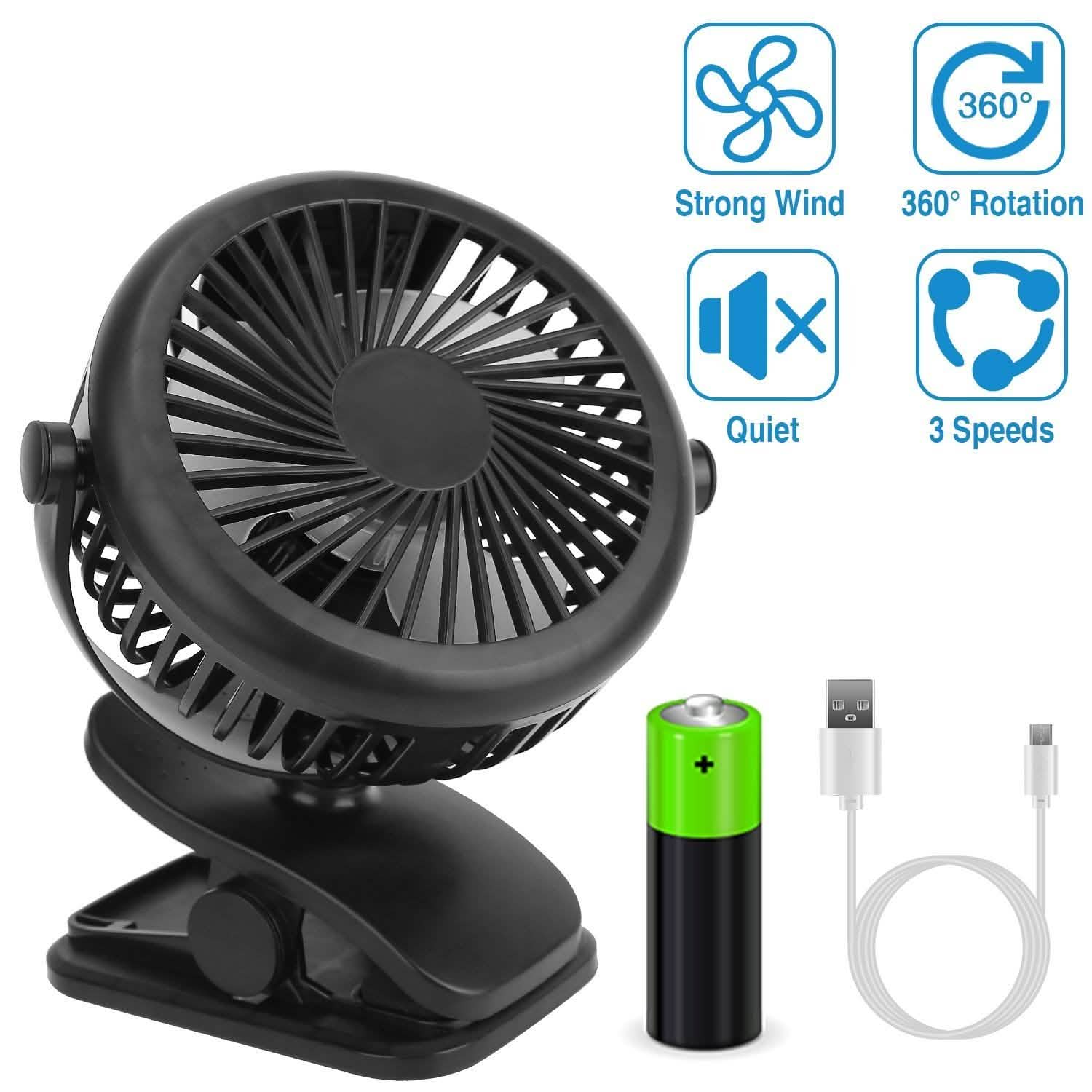 360 Degree Clip On Fan Quiet Rechargeable DailySale