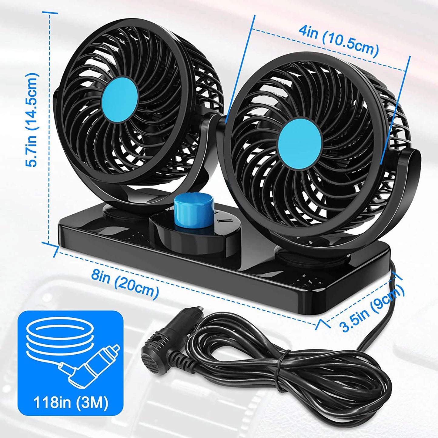360 Degree Rotatable Car Fan DailySale