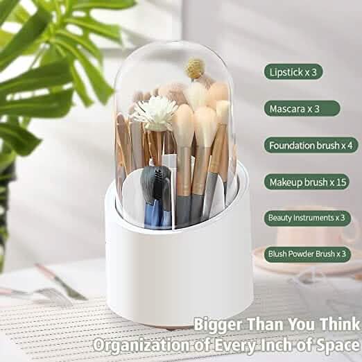 360-Degree Rotating Dustproof Makeup Brush Organizer DailySale