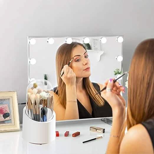 360-Degree Rotating Dustproof Makeup Brush Organizer DailySale