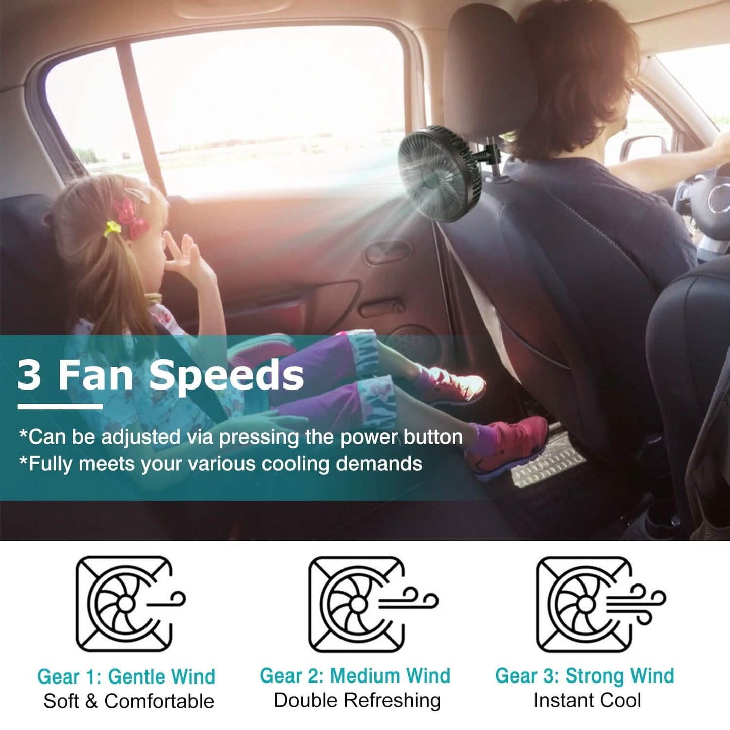 360 º Rotatable Car Cooling Fan with 3 Speeds DailySale