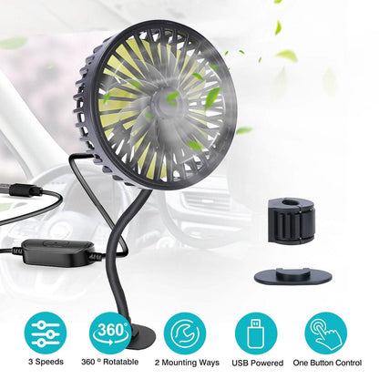 360 º Rotatable Car Cooling Fan with 3 Speeds DailySale