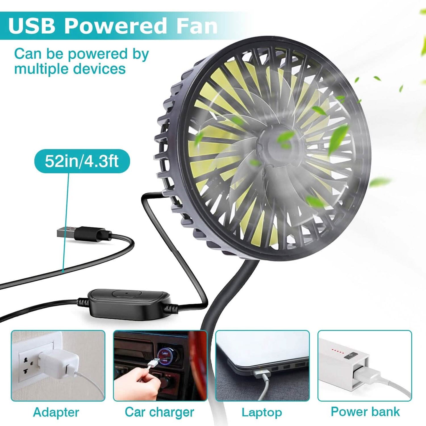 360 º Rotatable Car Cooling Fan with 3 Speeds DailySale