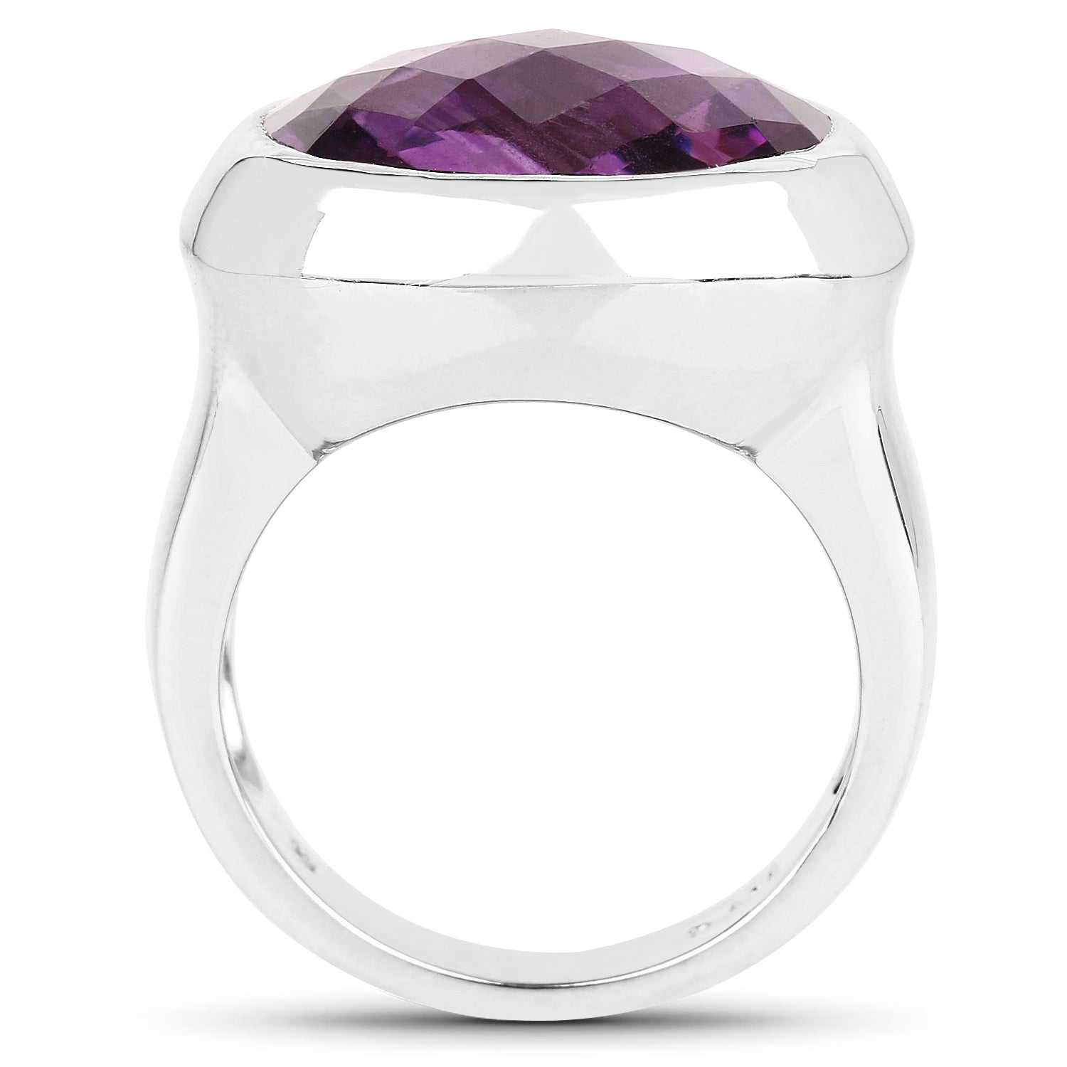8.25 Carat Genuine Amethyst .925 Sterling Silver Ring Bids.com