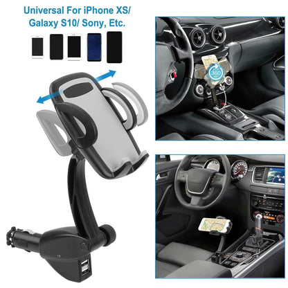 360° Dual USB Smartphone Mounting Car Charger DailySale