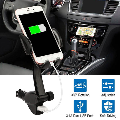 360° Dual USB Smartphone Mounting Car Charger DailySale