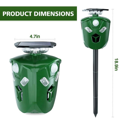 360° Electric Solar Powered Ultrasonic Repeller with Motion Sensor LED Flashing Lights DailySale