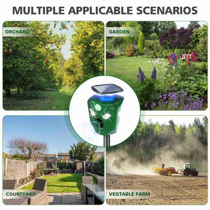 360° Electric Solar Powered Ultrasonic Repeller with Motion Sensor LED Flashing Lights DailySale