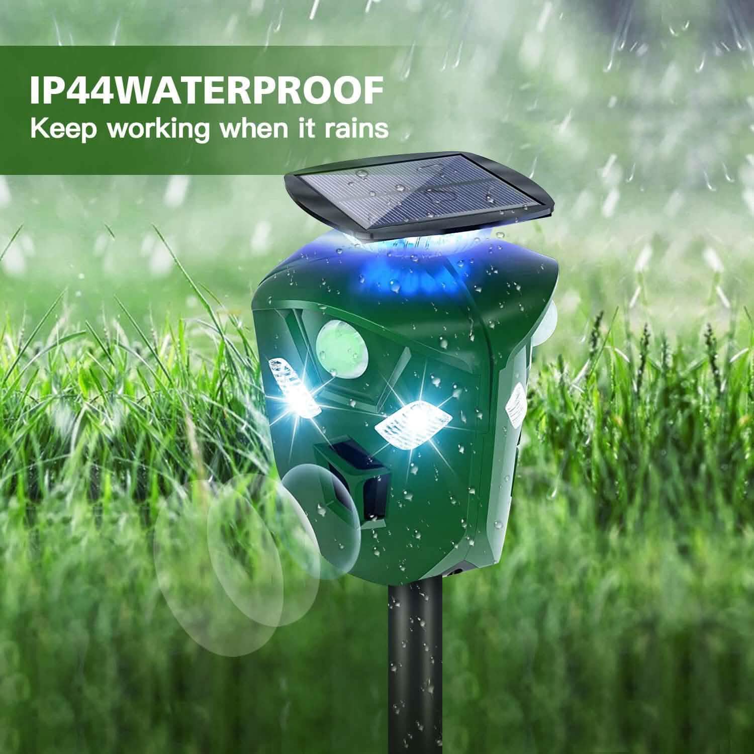 360° Electric Solar Powered Ultrasonic Repeller with Motion Sensor LED Flashing Lights DailySale