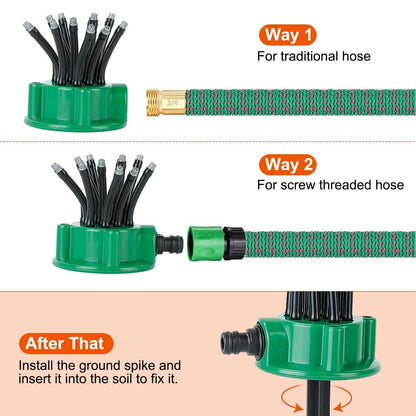 360° Flexible Lawn Sprinkler Automatic 12 Tubes Garden Water Irrigation Sprayers DailySale