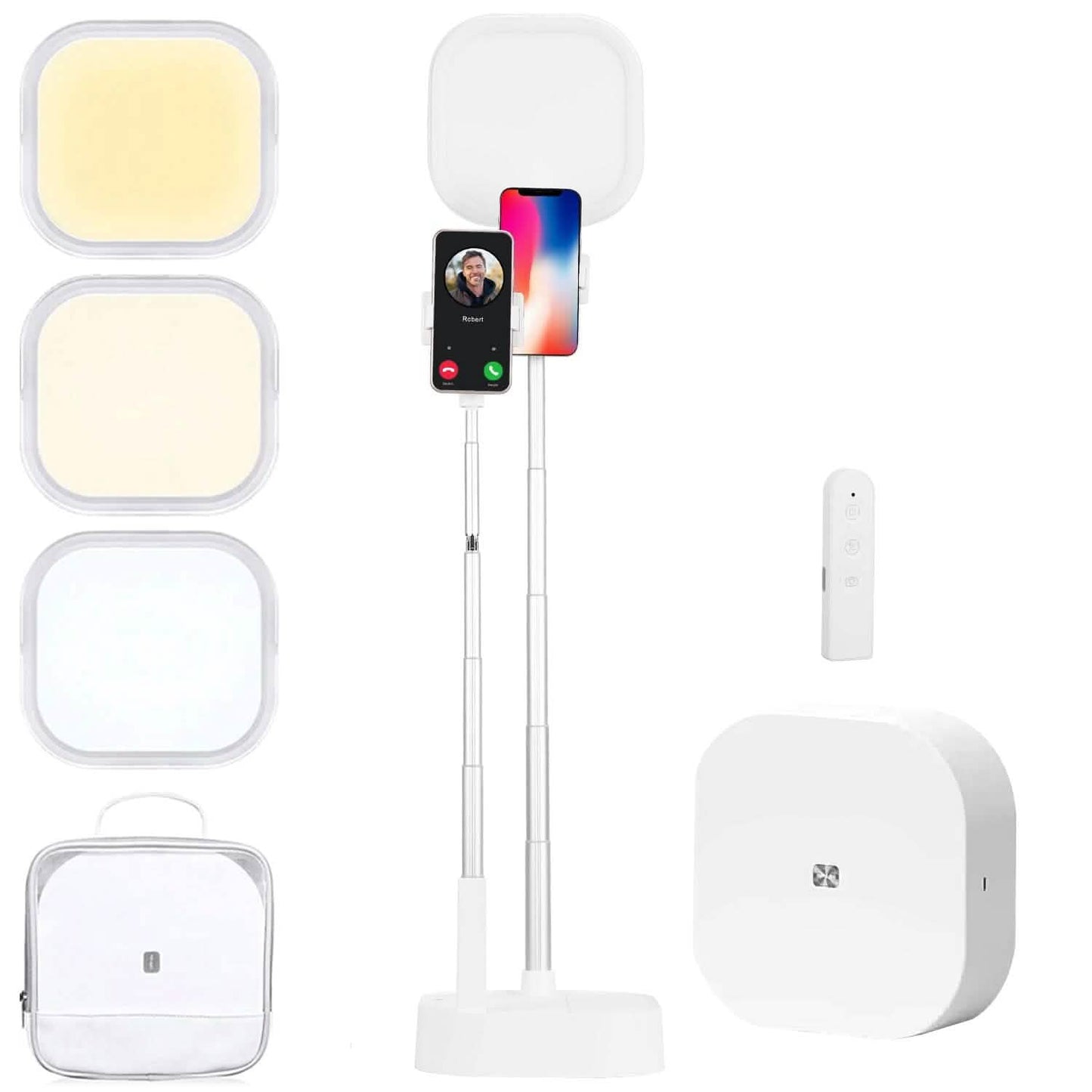 360° Rotatable Dual Phone Holder with Rechargeable Wireless Remote V8 DailySale