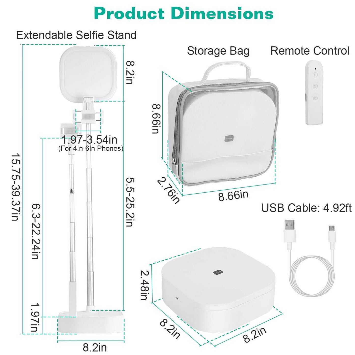 360° Rotatable Dual Phone Holder with Rechargeable Wireless Remote V8 DailySale