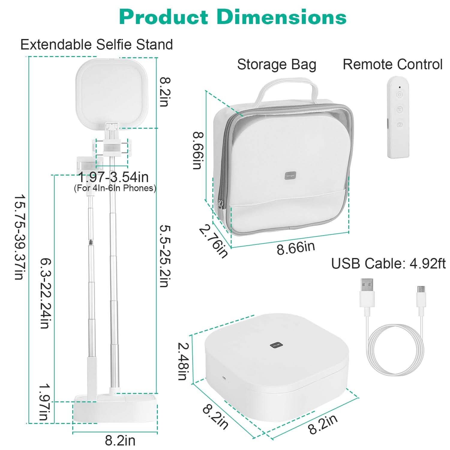 360° Rotatable Dual Phone Holder with Rechargeable Wireless Remote V8 DailySale