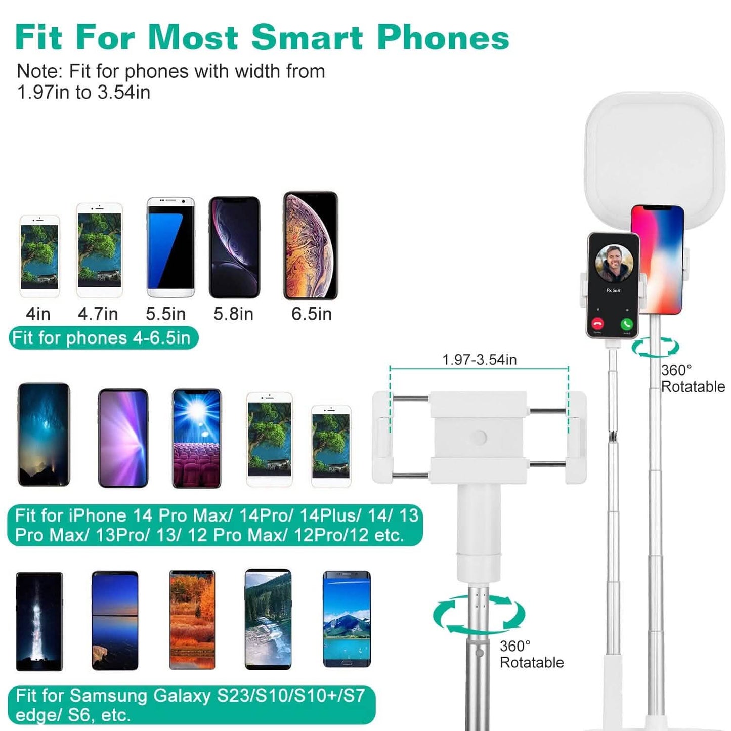 360° Rotatable Dual Phone Holder with Rechargeable Wireless Remote V8 DailySale