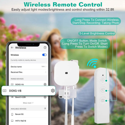 360° Rotatable Dual Phone Holder with Rechargeable Wireless Remote V8 DailySale