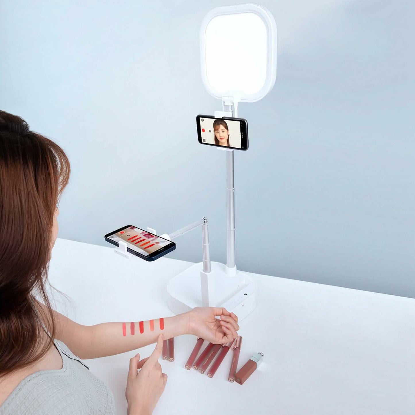 360° Rotatable Dual Phone Holder with Rechargeable Wireless Remote V8 DailySale