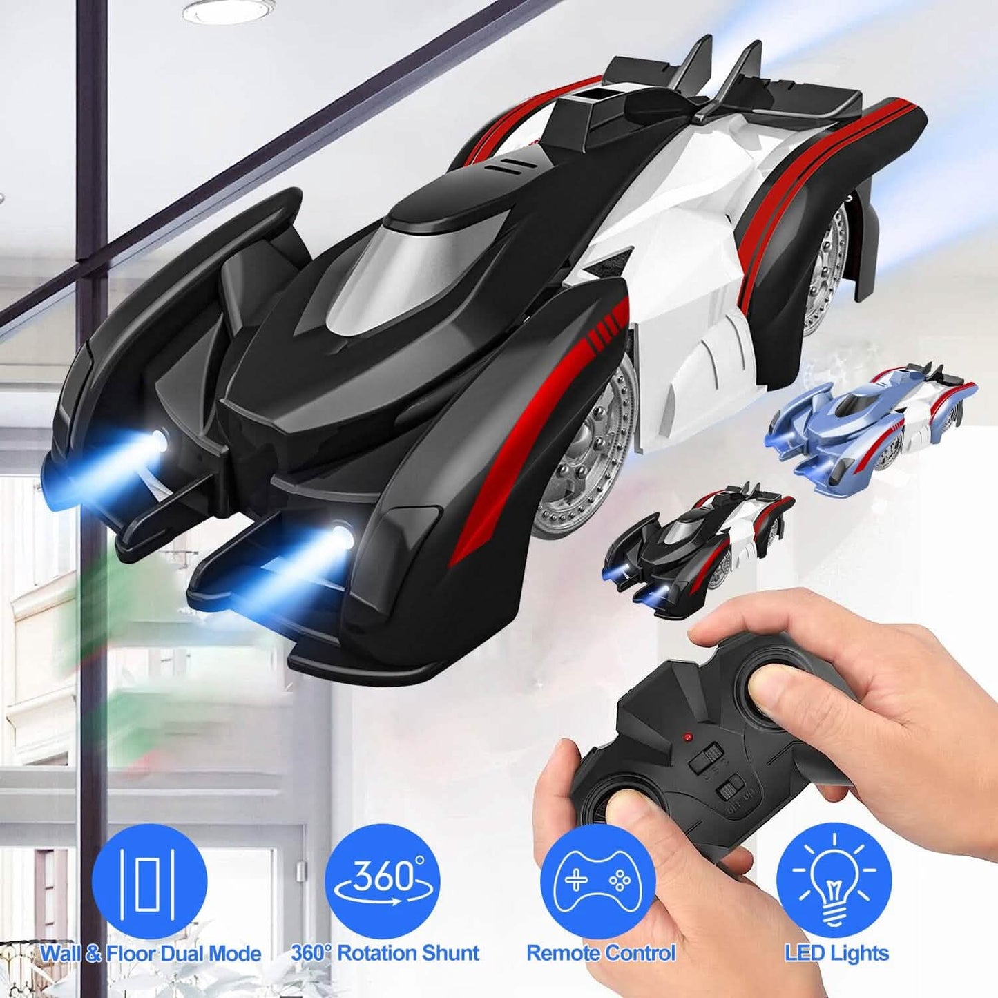 360¬∞ Rotating Electric Wall Climbing Remote Control Dual Mode Car DailySale