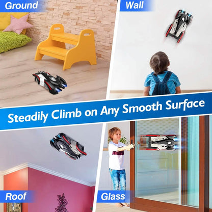 360¬∞ Rotating Electric Wall Climbing Remote Control Dual Mode Car DailySale