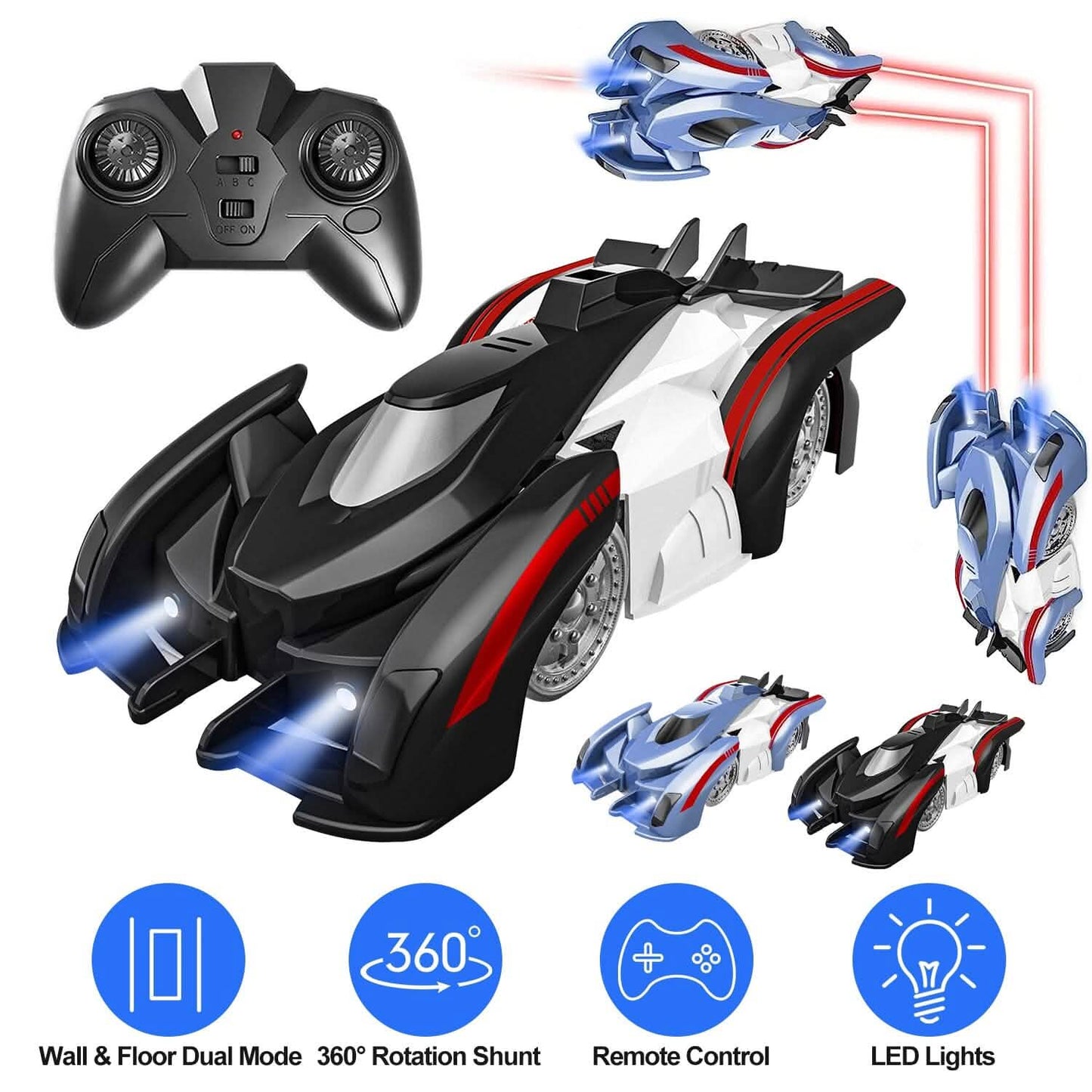 360¬∞ Rotating Electric Wall Climbing Remote Control Dual Mode Car DailySale