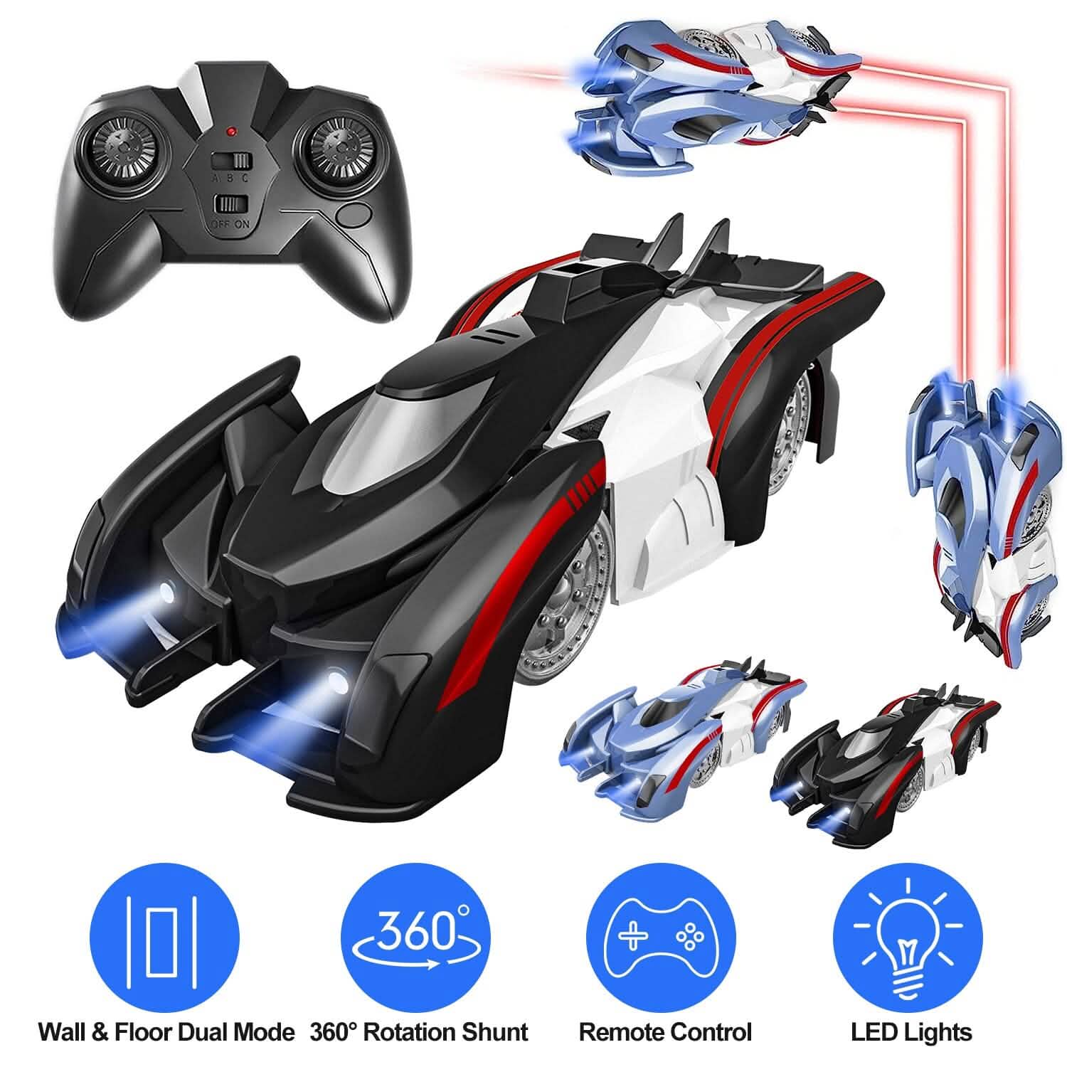 360¬∞ Rotating Electric Wall Climbing Remote Control Dual Mode Car DailySale