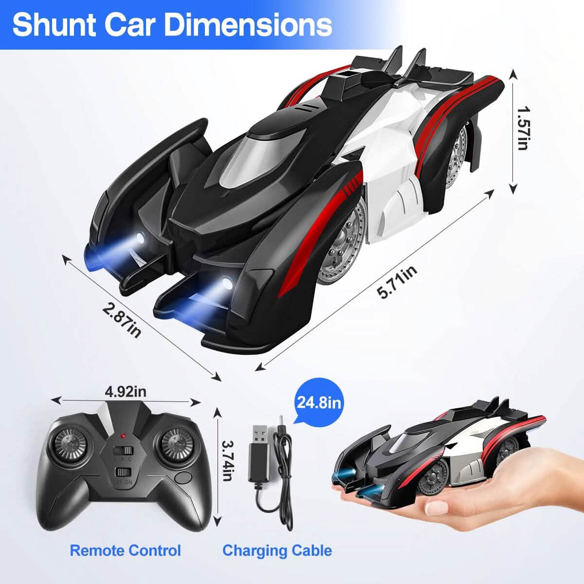 360¬∞ Rotating Electric Wall Climbing Remote Control Dual Mode Car DailySale