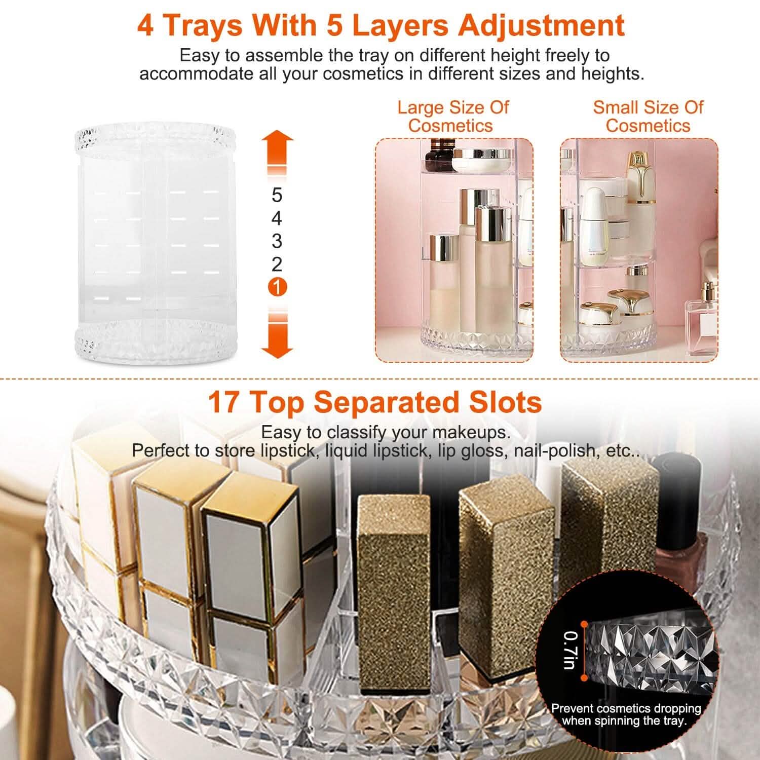 360° Rotating Make Up Organizer DailySale