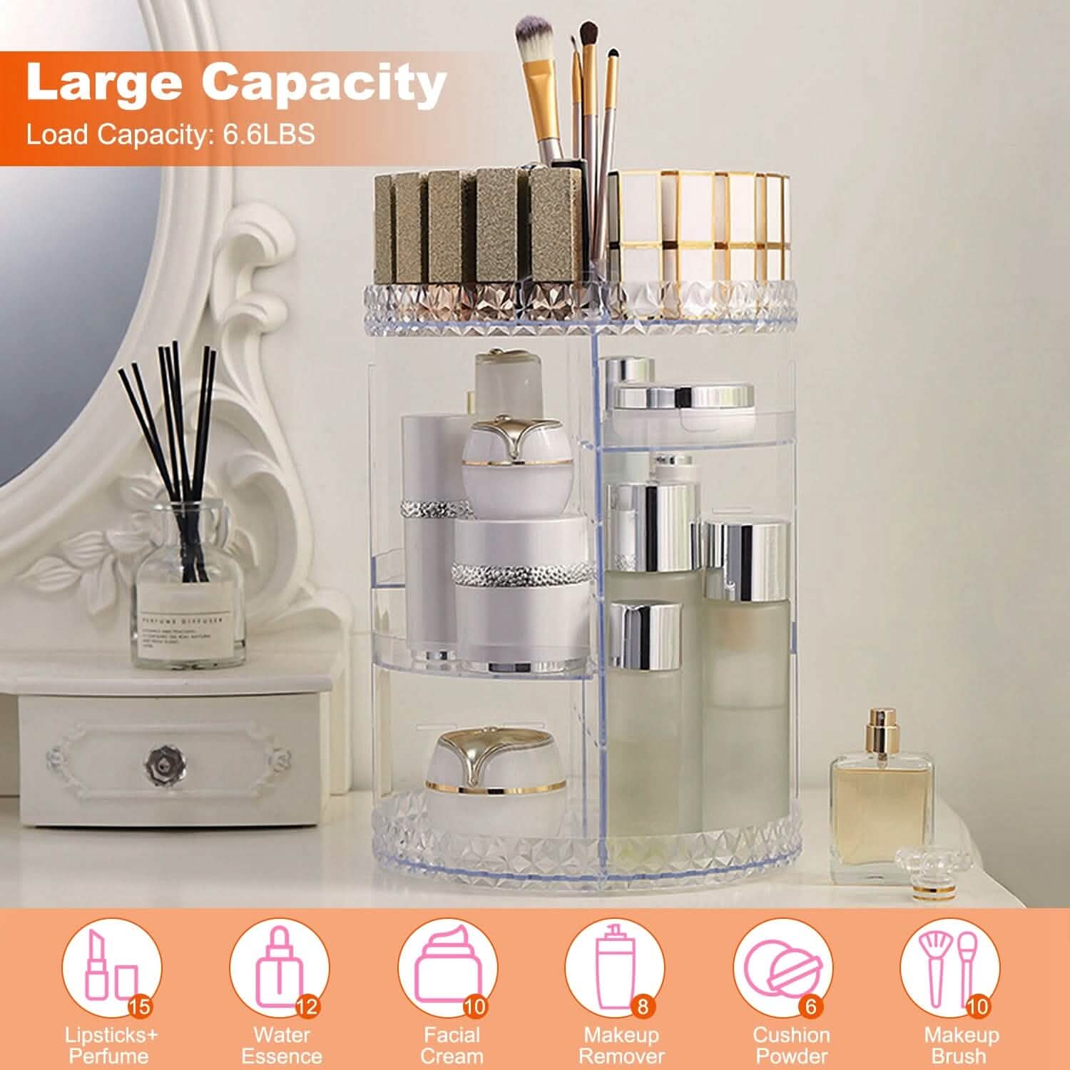 360° Rotating Make Up Organizer DailySale
