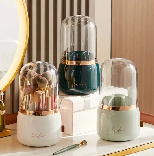 360¬∞ Rotating Makeup Brush Holder with Lid Makeup Organizer DailySale