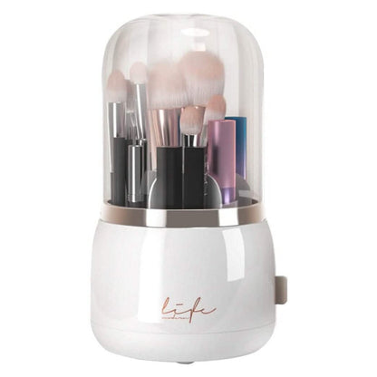 360¬∞ Rotating Makeup Brush Holder with Lid Makeup Organizer DailySale